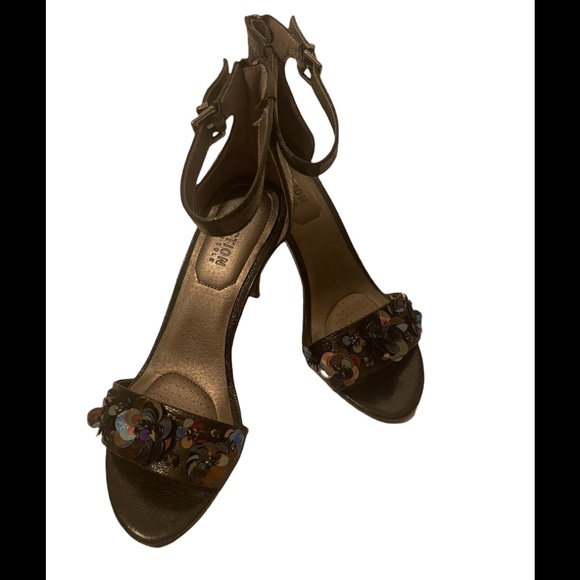 Kenneth Cole Reaction Black Stiletto Heel Open Toed Shoes Size 8M NWOT - Picture 1 of 8